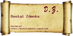 Dostal Zdenka névjegykártya